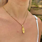 Gold Wave Surfboard Pendant