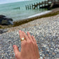 Pearl Shell Stone Ring Gold