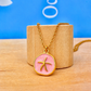 Pink Starfish Necklace Gold