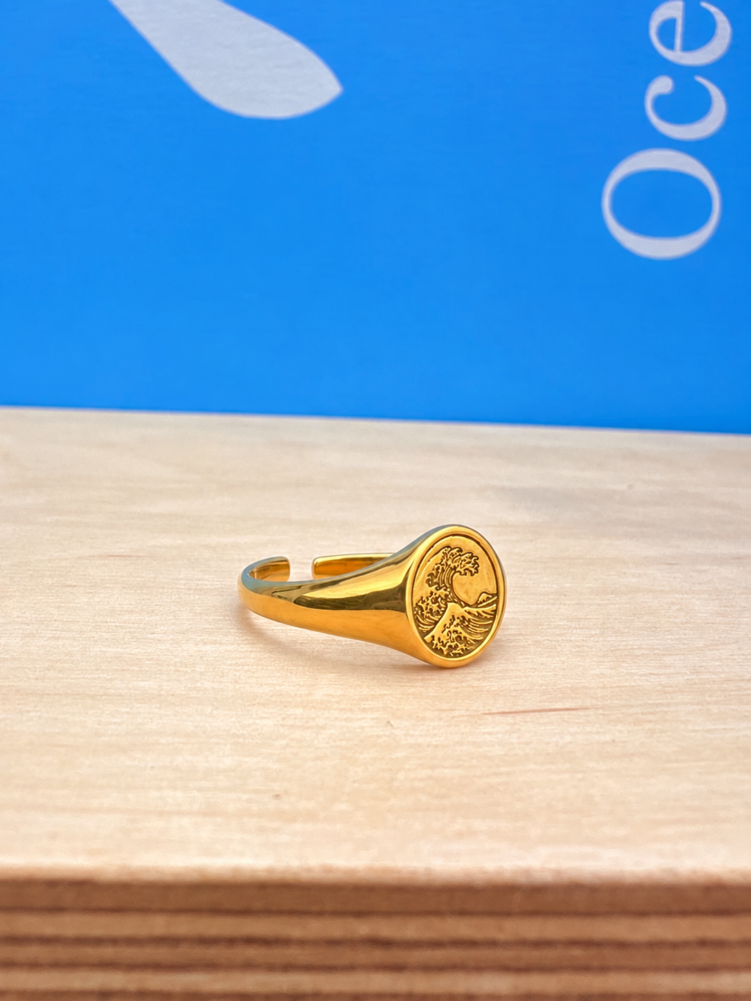 Kanagawa Wave Signet Ring Silver