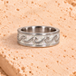 Crushed Pearl Shell Wave Ring Silver