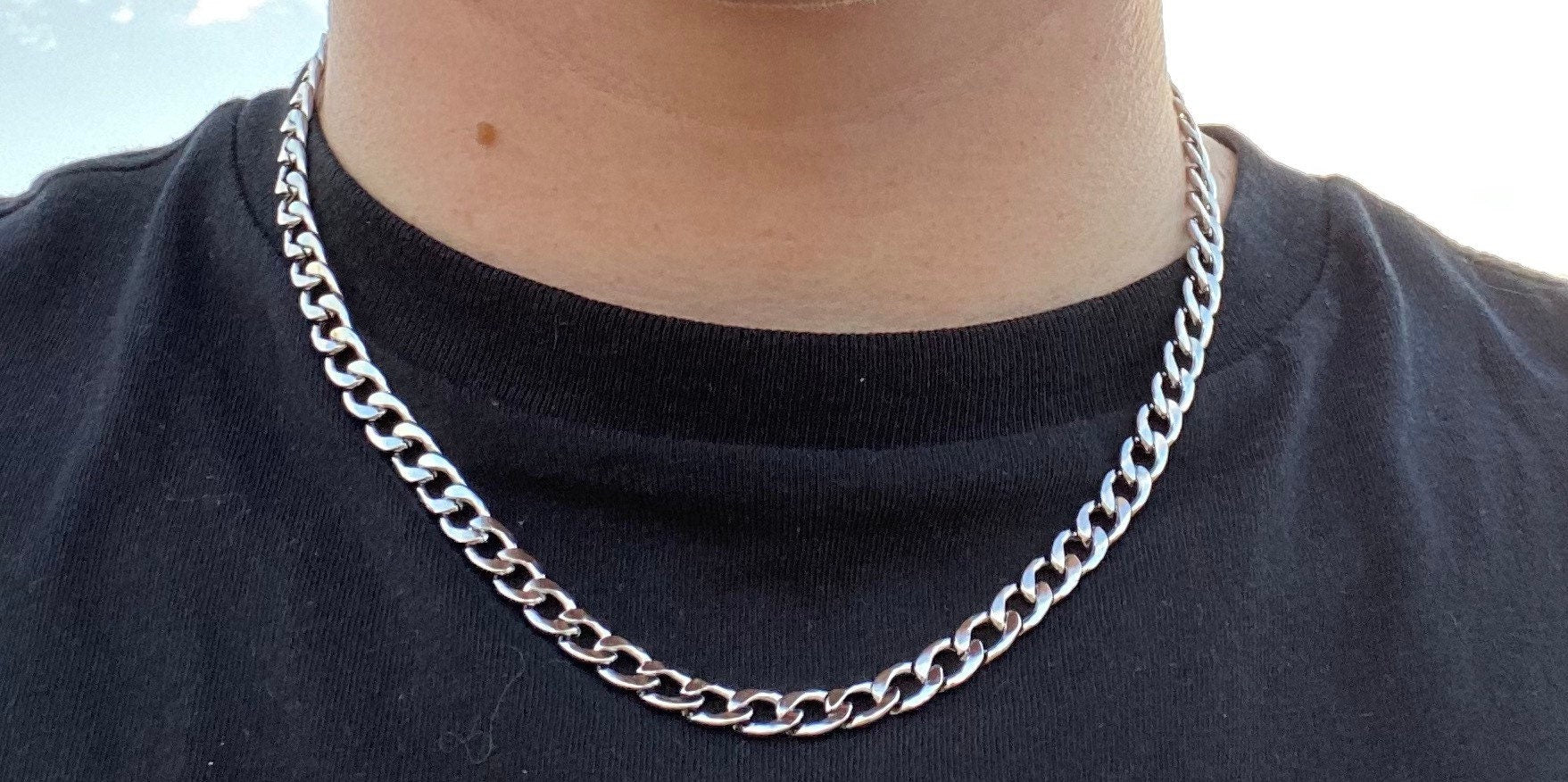 Silver cuban clearance necklace