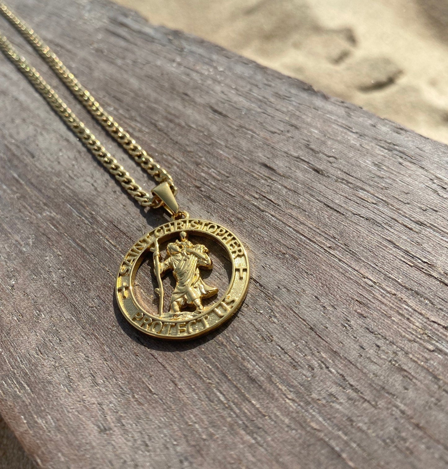 Gold Saint Christopher Pendant