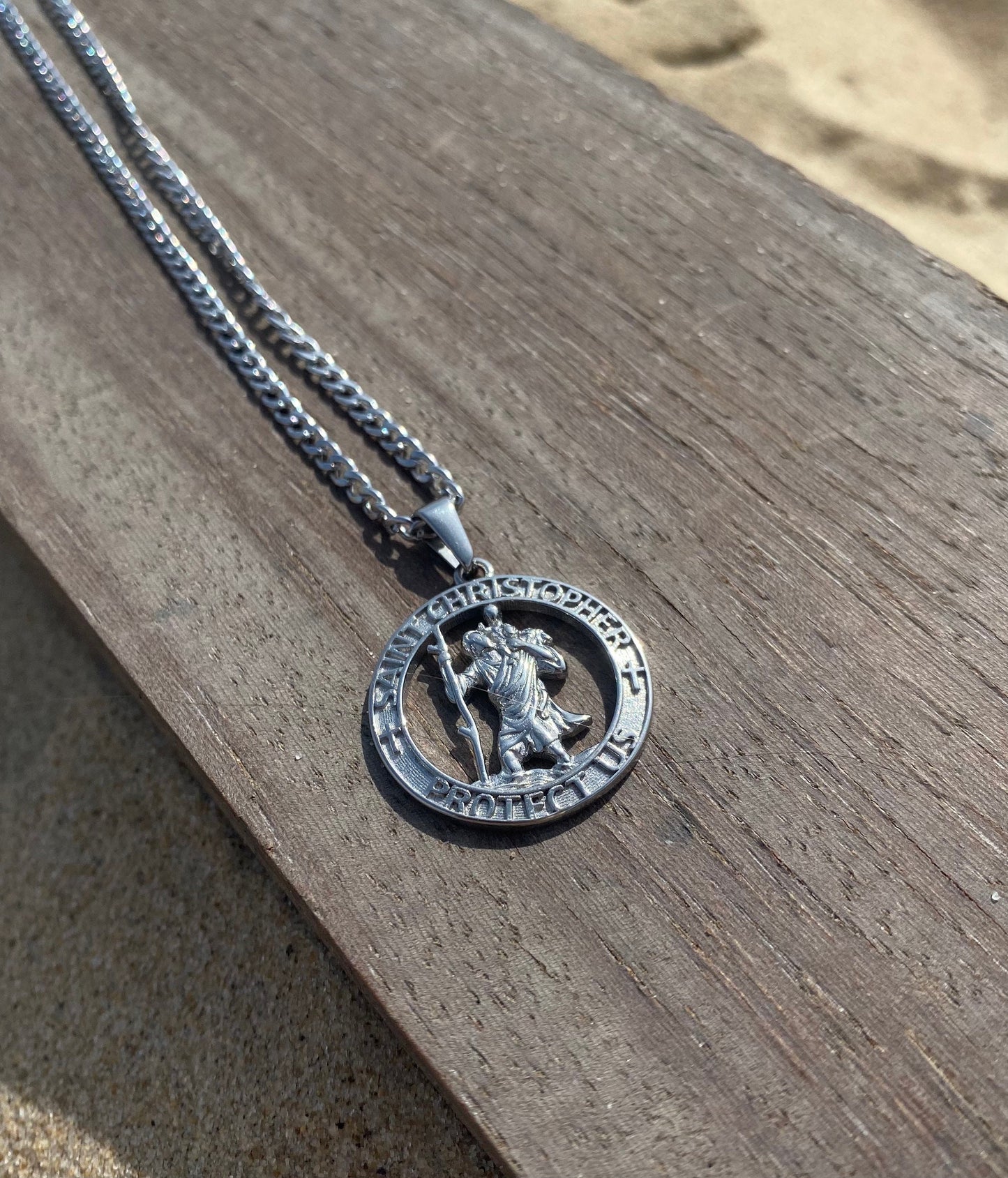 Gold Saint Christopher Pendant