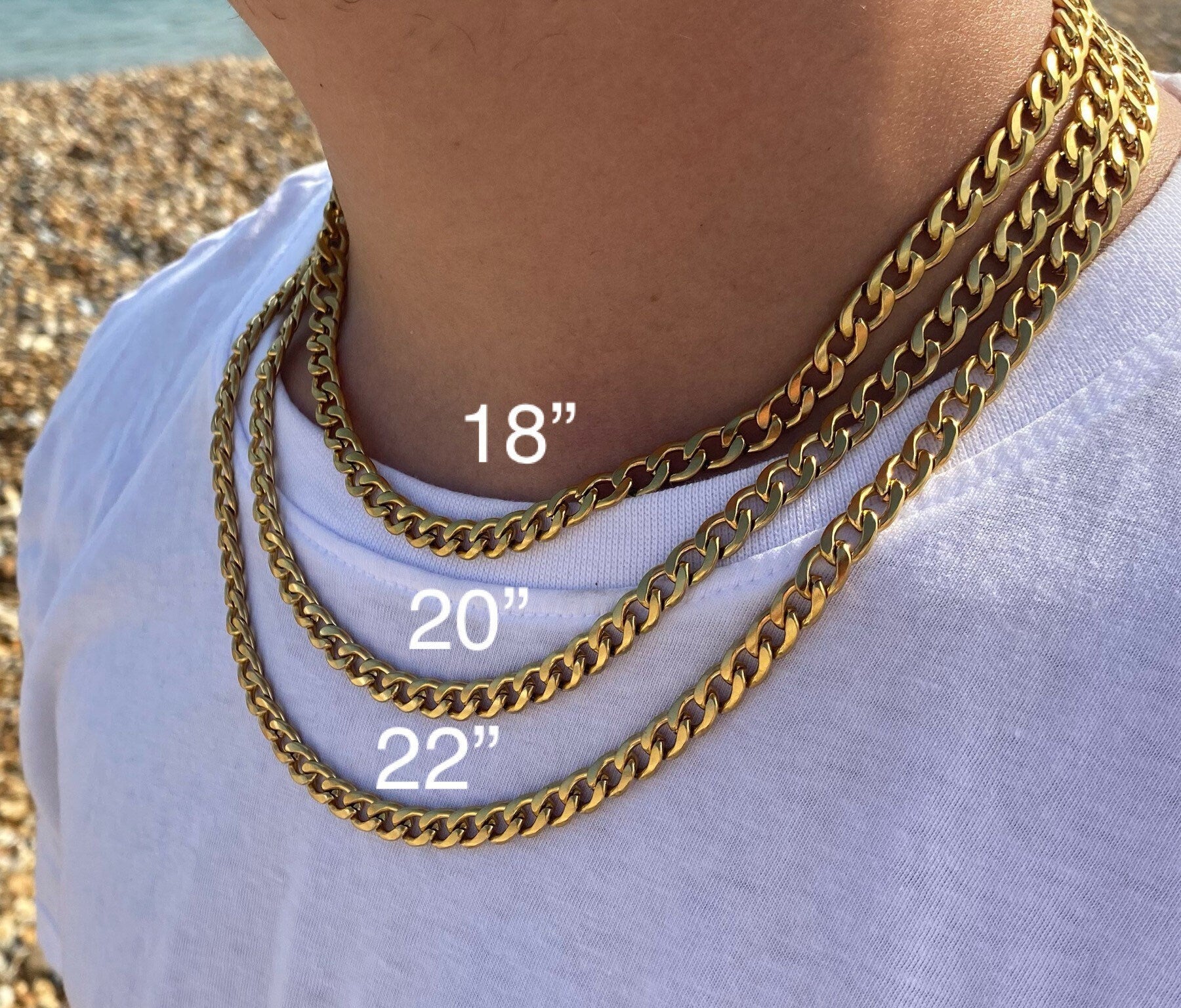 18 inch cuban chain deals on neck