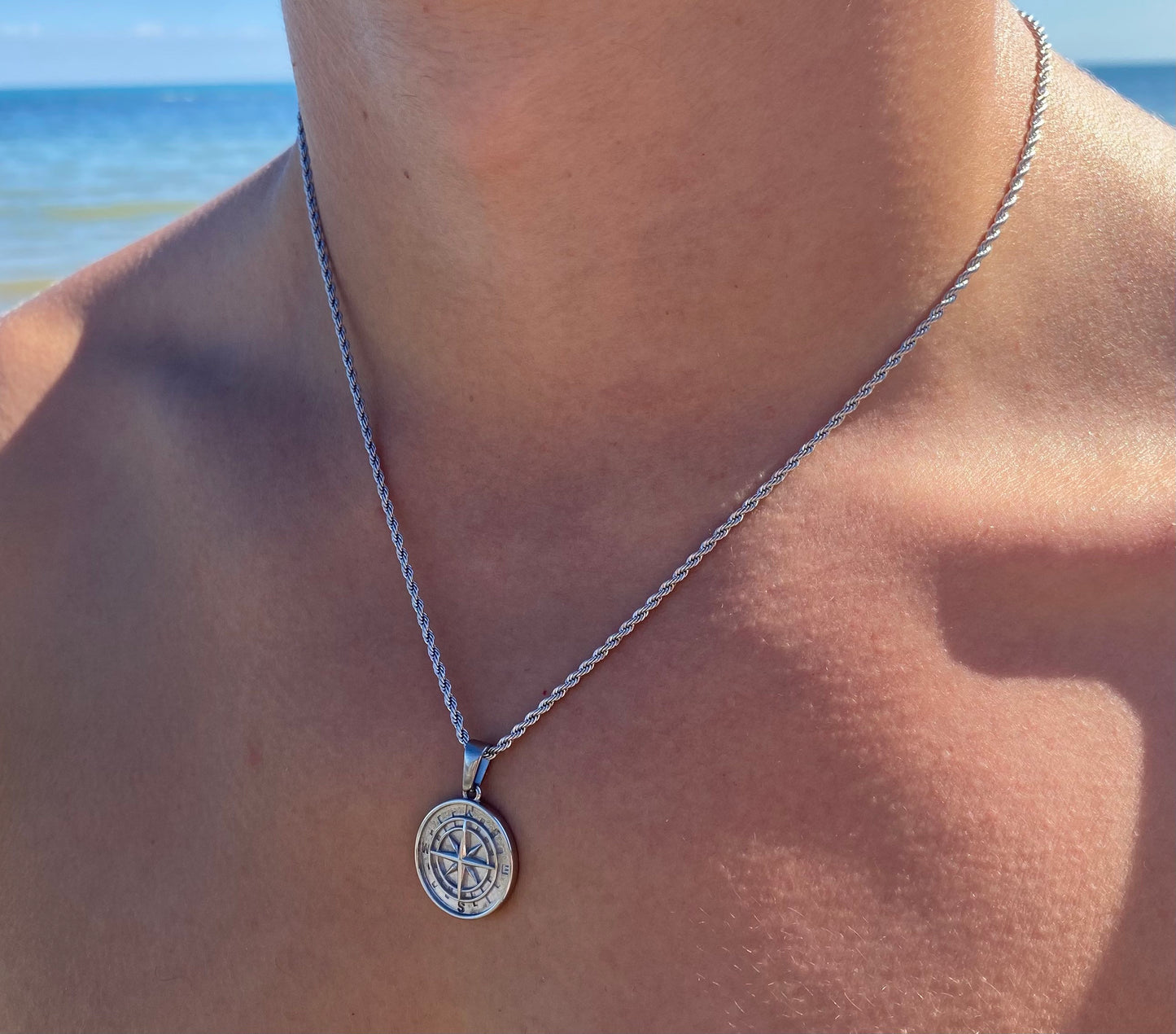 Gold North Star Compass Necklace 2 Chain Set