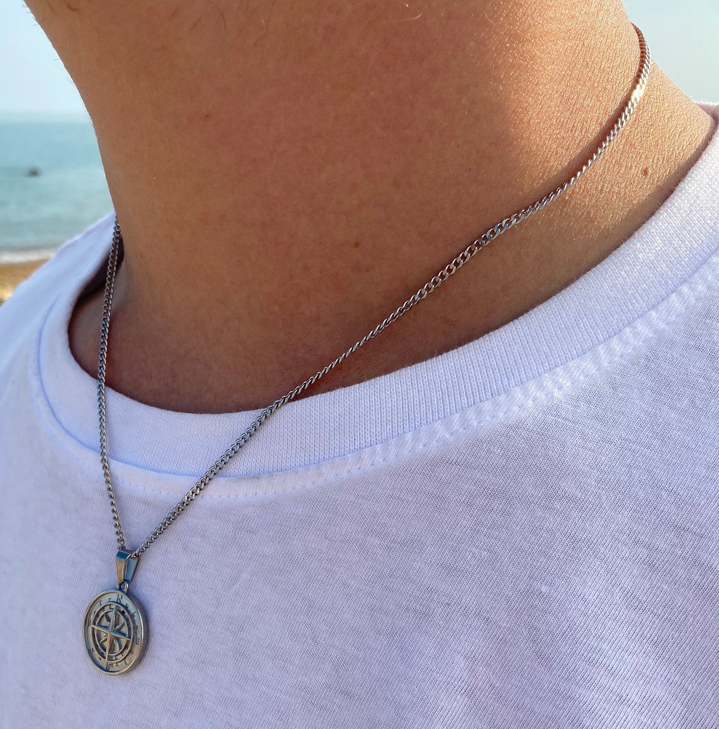 Gold North Star Compass Necklace 2 Chain Set
