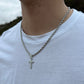 Silver Rope chain cross Pendant