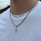 Silver Rope chain cross Pendant