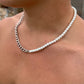 Men‘s half Pearl half Cuban chain necklace