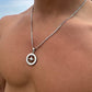 Silver North Star Compass Pendant