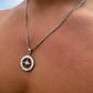 Silver North Star Compass Pendant